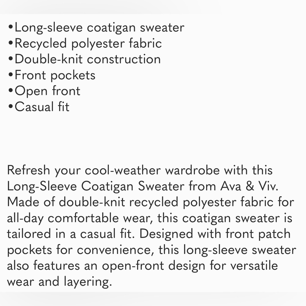 Open Box - Ava & Viv - Women's Coatigan Sweater - Ava & Viv Charcoal Gray Gray - Picture 4 of 5